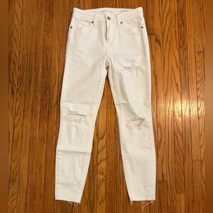 Women's Juniors Eunina Clara Crop White Skinny Jean